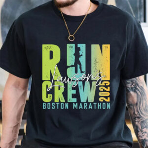 Personalized Name and Race Running Crew Boston Marathon T shirt 1