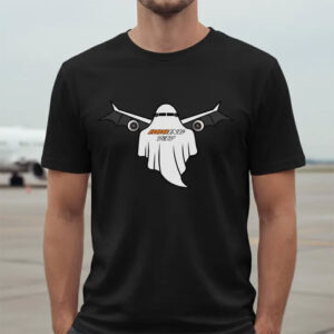 Spooky Ghost Booing 737 Halloween Pilot Shirt 2