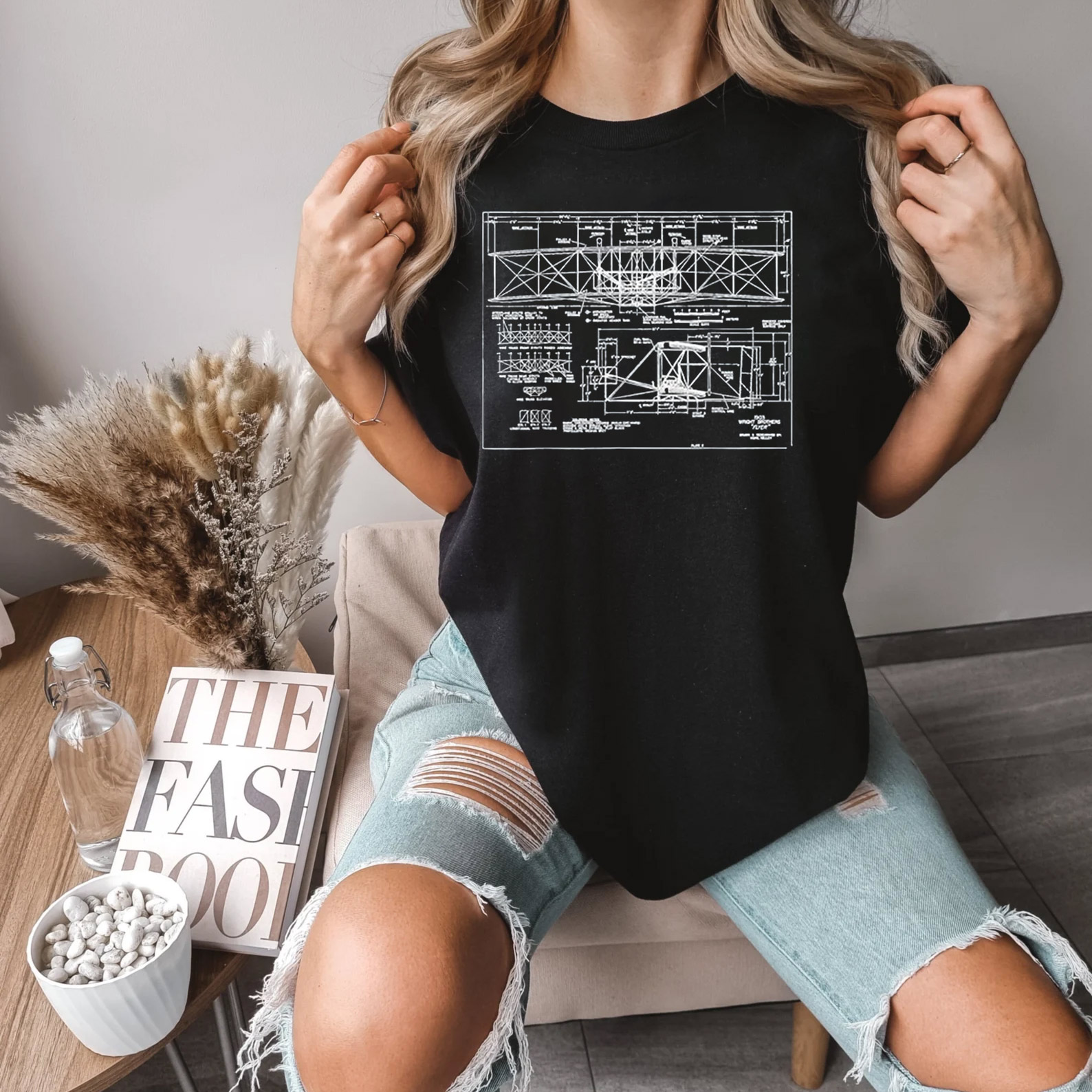 Wright Flyer, Wright Brothers Airplane Blueprint Shirt Wright Flyer, Wright Brothers Airplane Blueprint Shirt