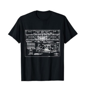 Wright Flyer, Wright Brothers Airplane Blueprint Shirt