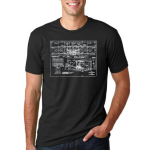 Wright Flyer, Wright Brothers Airplane Blueprint Shirt 2