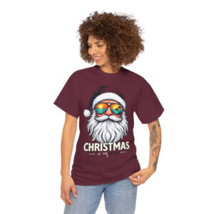 Christmas on the beach, Santa Claus Face Comfort Colors Tee 1