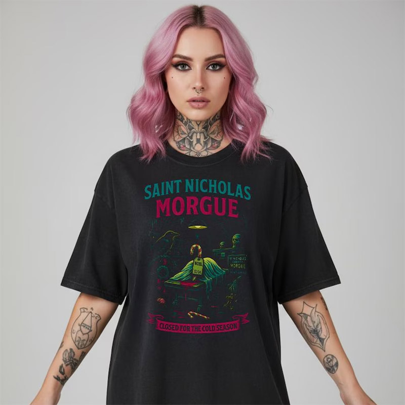 Saint Nicholas Morgue Christmas Tee Saint Nicholas Morgue Christmas Tee