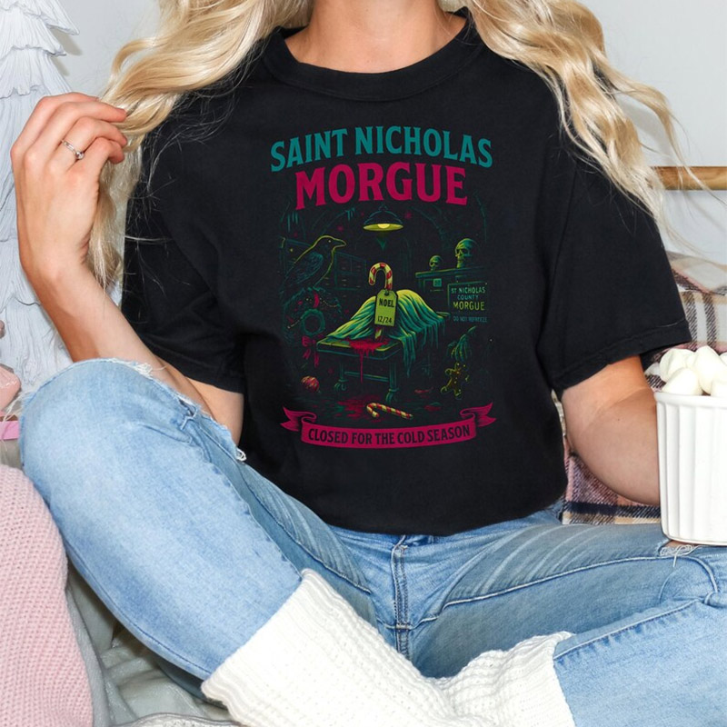 Saint Nicholas Morgue Christmas Tee Saint Nicholas Morgue Christmas Tee