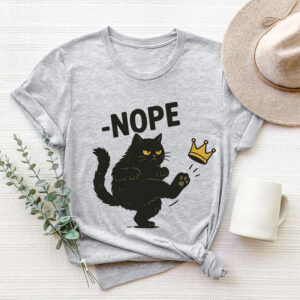 No Kings in America Black Cat Political Meme Comfort Colors Tee 3