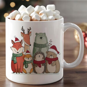 Christmas Forest Animals Winter Woodland Coffee Mug Christmas Forest Animals Winter Woodland Coffee Mug
