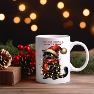 Cute Cat Christmas, Meowy And Bright Mug Cute Cat Christmas, Meowy And Bright Mug