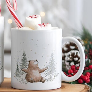 Cute Snowy Winter Bear, Let it Snow Mug