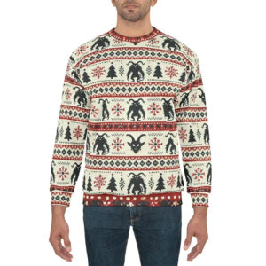 Festive Dark Humor Krampus Christmas Ugly Sweatshirt Festive Dark Humor Krampus Christmas Ugly Sweatshirt