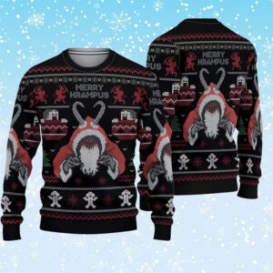 Knit Jumper With Demon Goat Santa Ugly Sweater Knit Jumper With Demon Goat Santa Ugly Sweater
