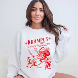 Krampus Christmas, Krampus is Coming to Town Pullover Shirt 2 PersonalizedShirts.net