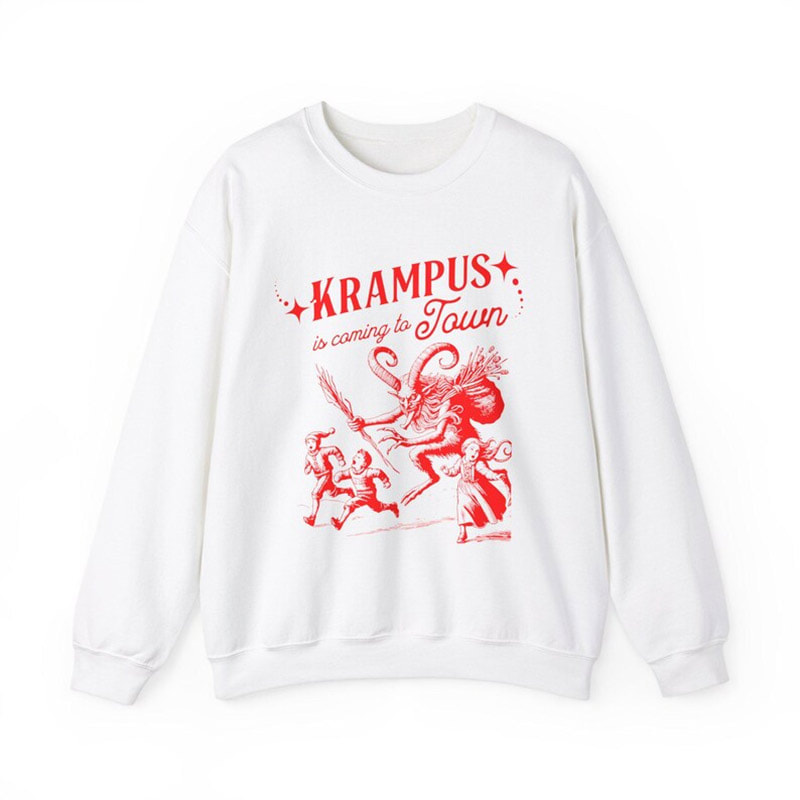 Krampus Christmas, Krampus Is Coming To Town Pullover Shirt Krampus Christmas, Krampus Is Coming To Town Pullover Shirt