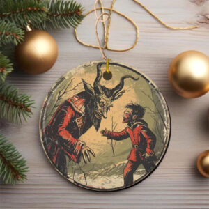 Krampusnacht Ceramic Christmas Ornament