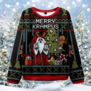 Merry Krampus Funny Horror Xmas Ugly Sweater Merry Krampus Funny Horror Xmas Ugly Sweater