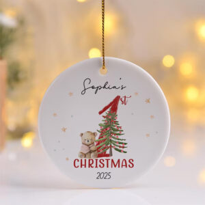 Custom Baby 1st Christmas Decoration Ornament No. 1 PersonalizedShirts.net