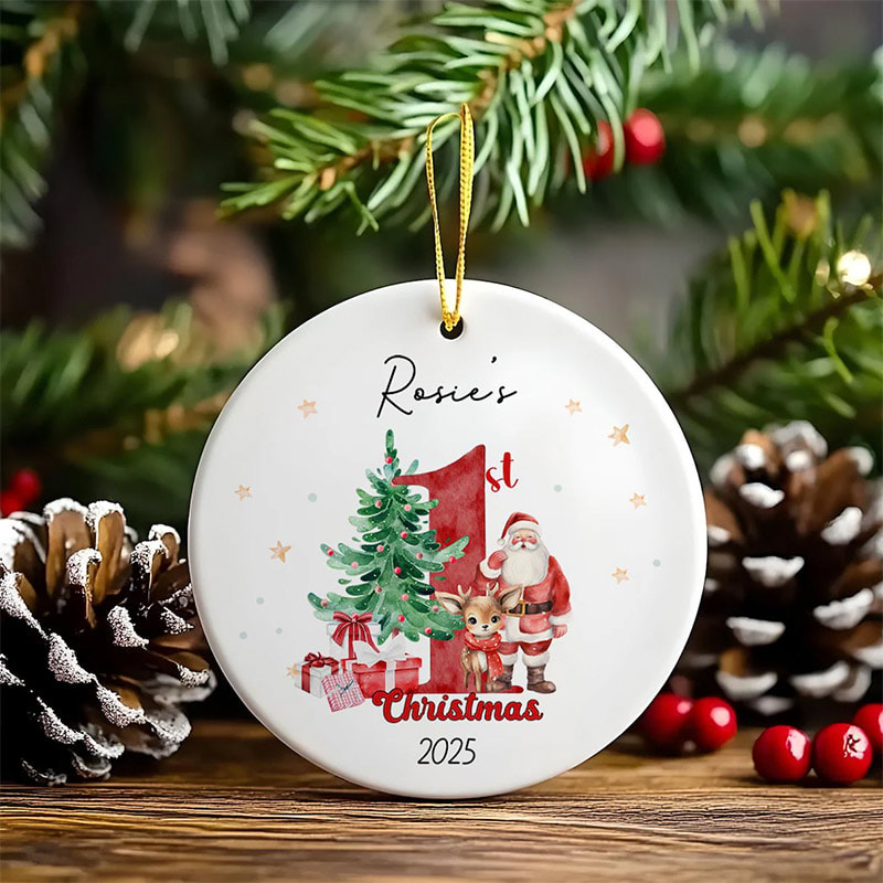 Custom Baby 1st Christmas Decoration Ornament No. 2 Custom Baby 1st Christmas Decoration Ornament No. 2