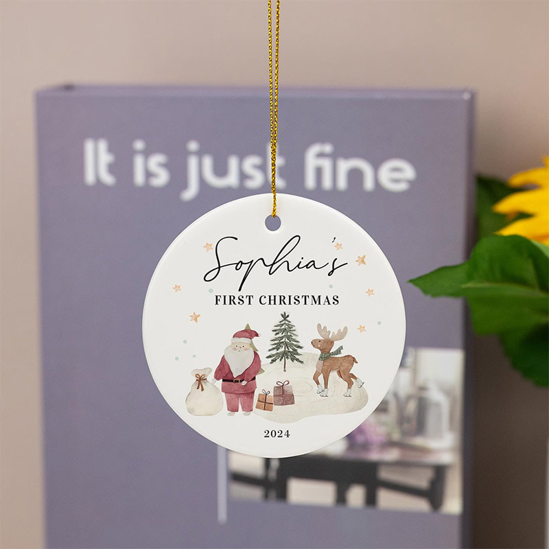 Custom Baby's First Christmas Keepsake Christmas Ornament Custom Baby's First Christmas Keepsake Christmas Ornament