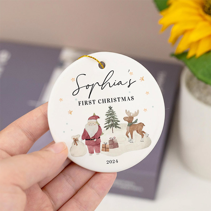 Custom Baby's First Christmas Keepsake Christmas Ornament Custom Baby's First Christmas Keepsake Christmas Ornament