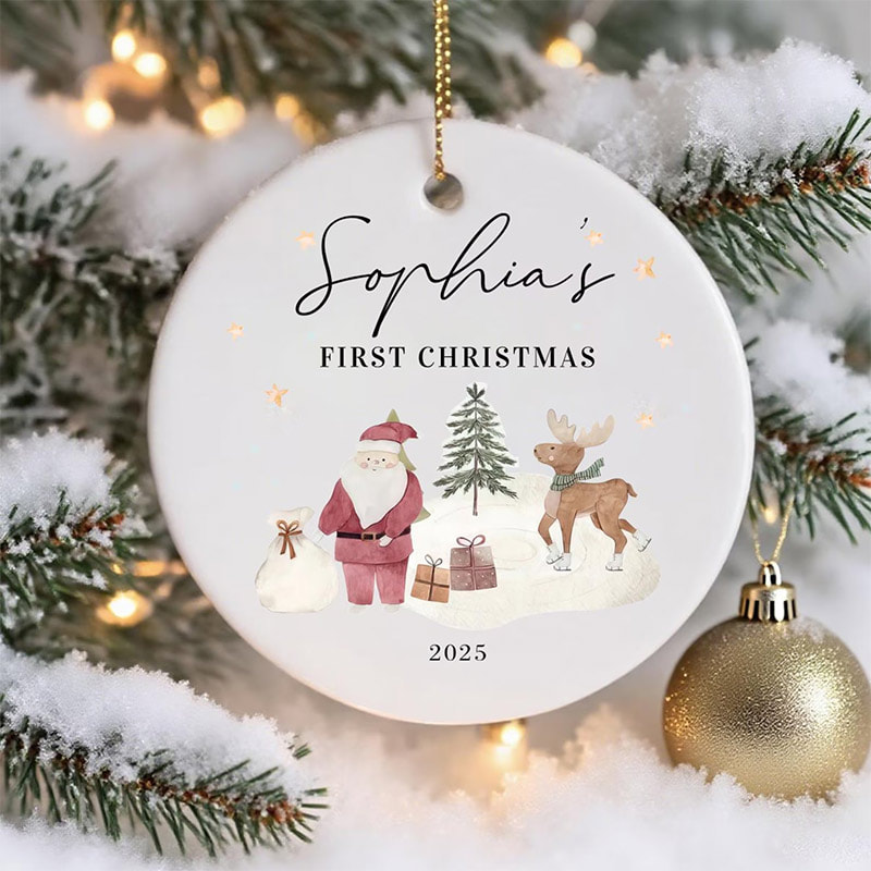 Custom Baby's First Christmas Keepsake Christmas Ornament Custom Baby's First Christmas Keepsake Christmas Ornament