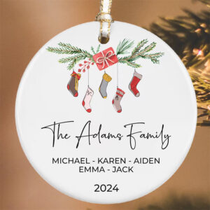 Custom Family Socks Christmas Ornament