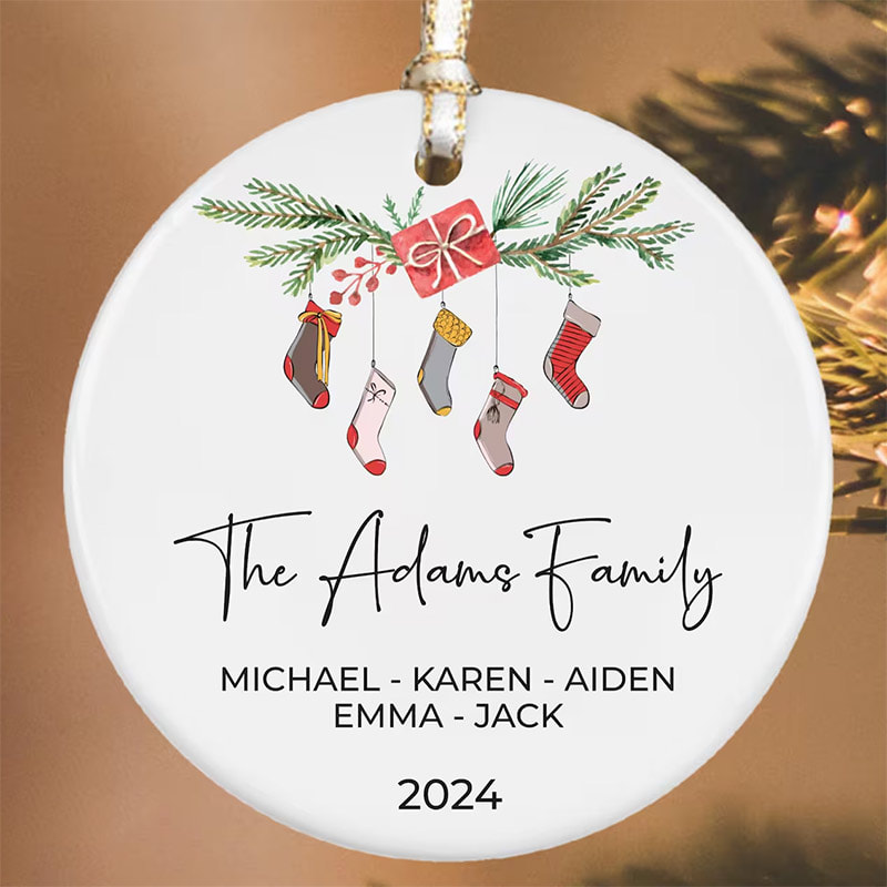 Custom Family Socks Christmas Ornament Custom Family Socks Christmas Ornament