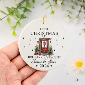 Custom First Christmas At New Home Couples Gift Ornament 1 PersonalizedShirts.net