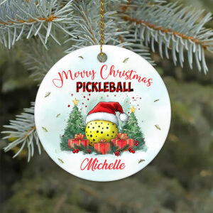 Custom Merry Christmas Pickleball 2025 Ornament 2 PersonalizedShirts.net