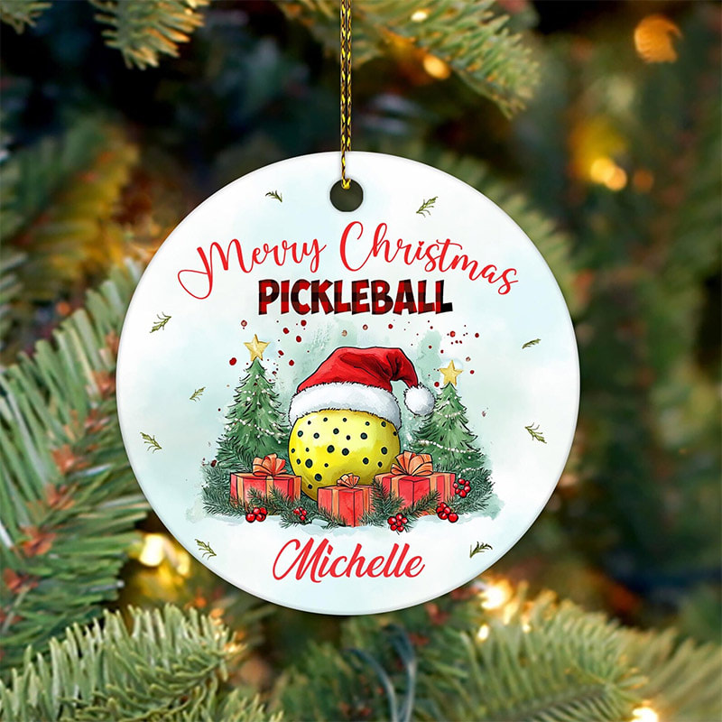Custom Merry Christmas Pickleball 2025 Ornament Custom Merry Christmas Pickleball 2025 Ornament