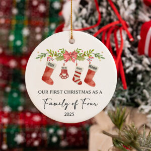 Custom Our First Christmas As A Family Tree Ornament Custom Our First Christmas As A Family Tree Ornament