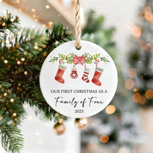 Custom Our First Christmas As A Family Tree Ornament Custom Our First Christmas As A Family Tree Ornament