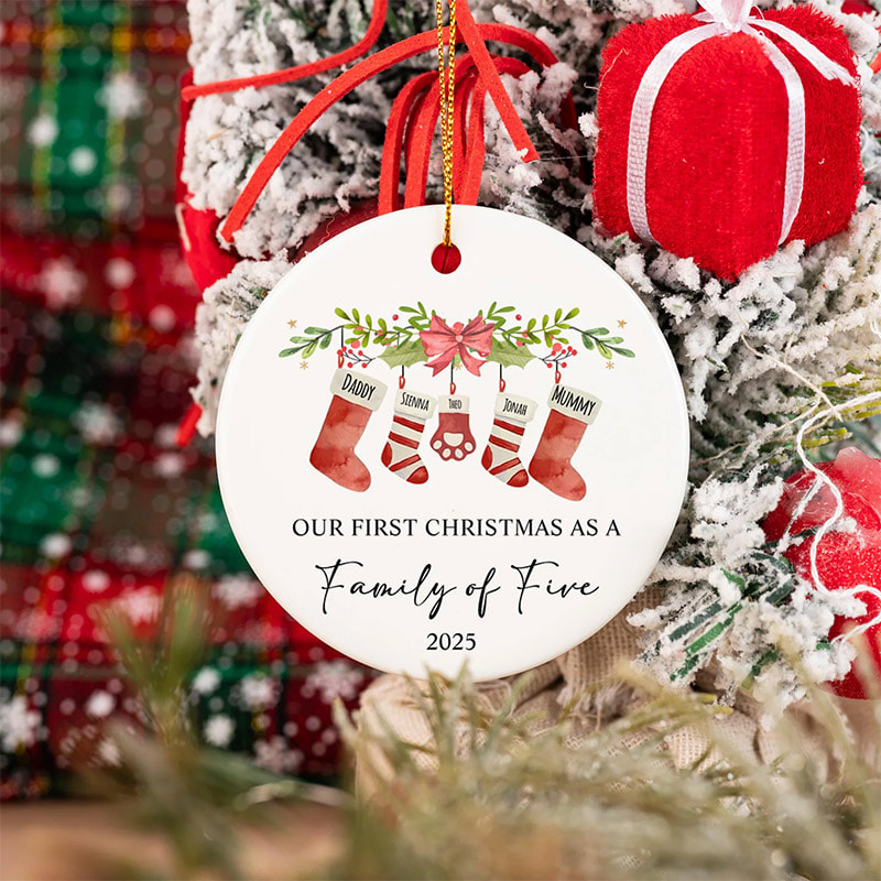 Custom Our First Christmas As A Family Tree Ornament Custom Our First Christmas As A Family Tree Ornament