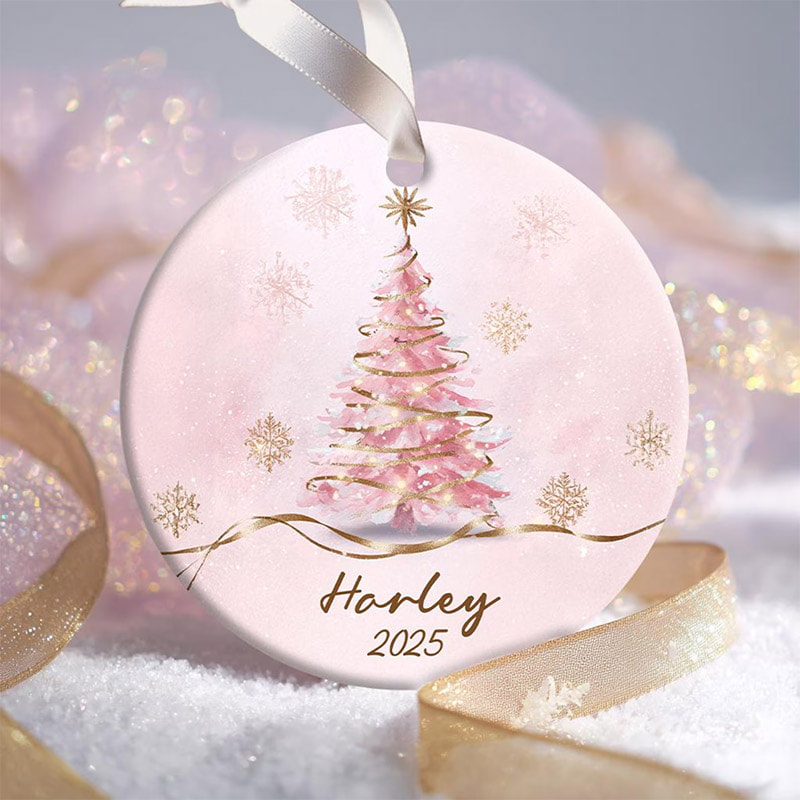 Custom Pink Christmas Tree Decor Ornament Custom Pink Christmas Tree Decor Ornament