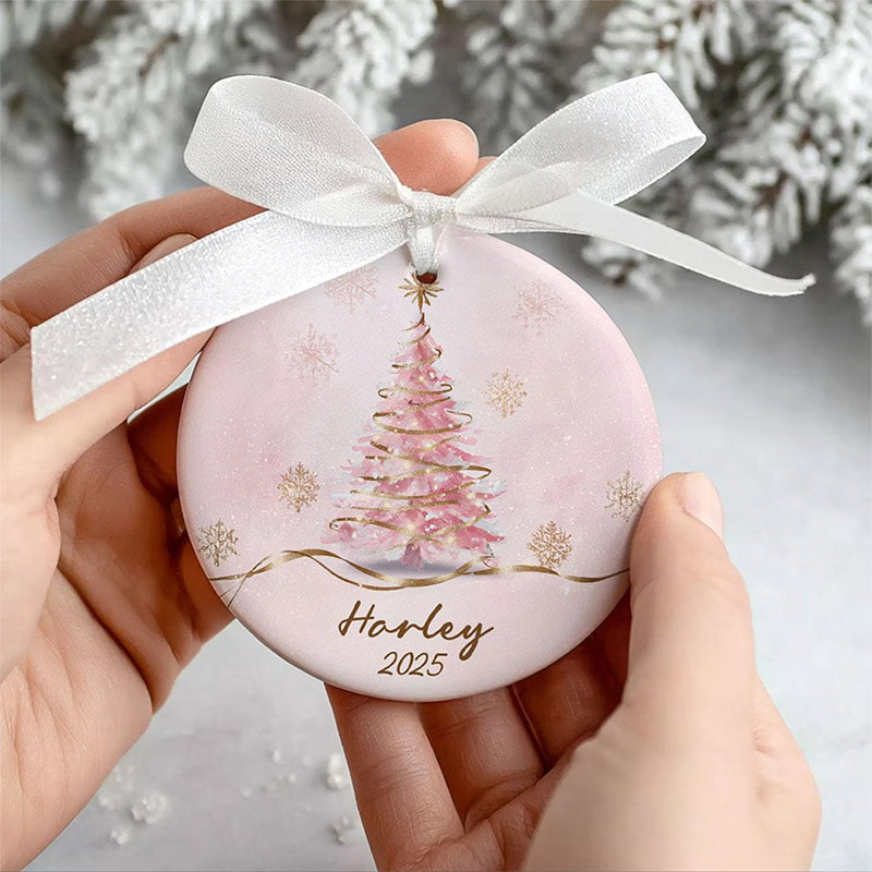 Custom Pink Christmas Tree Decor Ornament Custom Pink Christmas Tree Decor Ornament