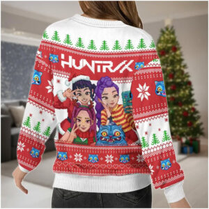 Christmas Huntrix Kpop Demon Hunters anime christmas sweater 2 PersonalizedShirts.net
