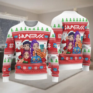 Christmas Huntrix Kpop Demon Hunters anime christmas sweater PersonalizedShirts.net