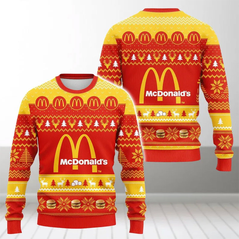 Christmas McDonald's Fastfood Best Ugly Christmas Sweaters Christmas McDonald's Fastfood Best Ugly Christmas Sweaters
