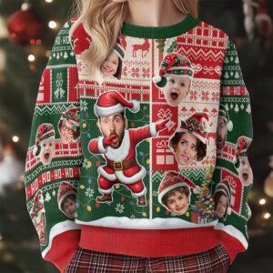 Christmas Santa Family Face Funny Custom Ugly Christmas Sweater Christmas Santa Family Face Funny Custom Ugly Christmas Sweater
