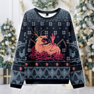 Creepy Reindeer Monster Ugly Christmas Sweater