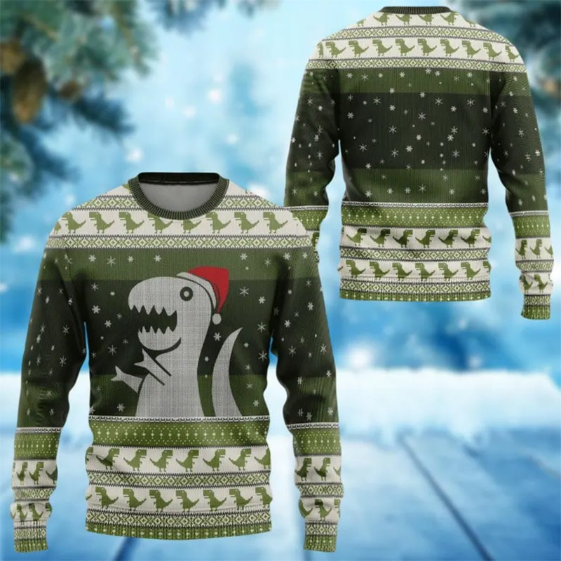 Dinosaur Santa Hat Cute Christmas Sweaters Dinosaur Santa Hat Cute Christmas Sweaters