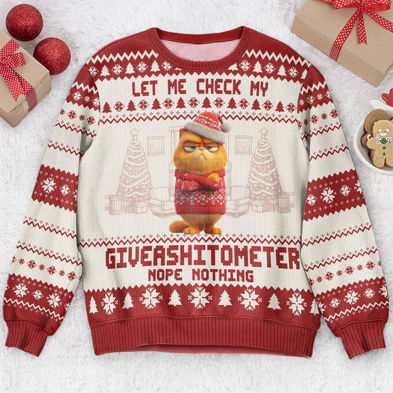 Let Me Check My Giveashitometer Funny Ugly Christmas Sweater Let Me Check My Giveashitometer Funny Ugly Christmas Sweater