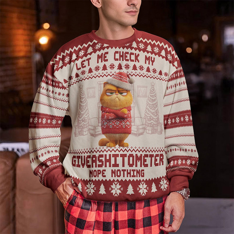 Let Me Check My Giveashitometer Funny Ugly Christmas Sweater Let Me Check My Giveashitometer Funny Ugly Christmas Sweater