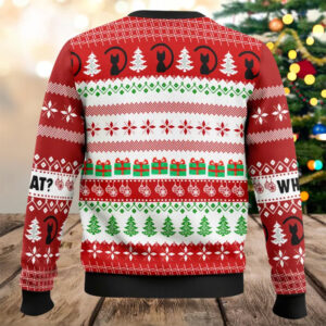 What The Killer Cat Meme funniest ugly christmas sweater 2 PersonalizedShirts.net