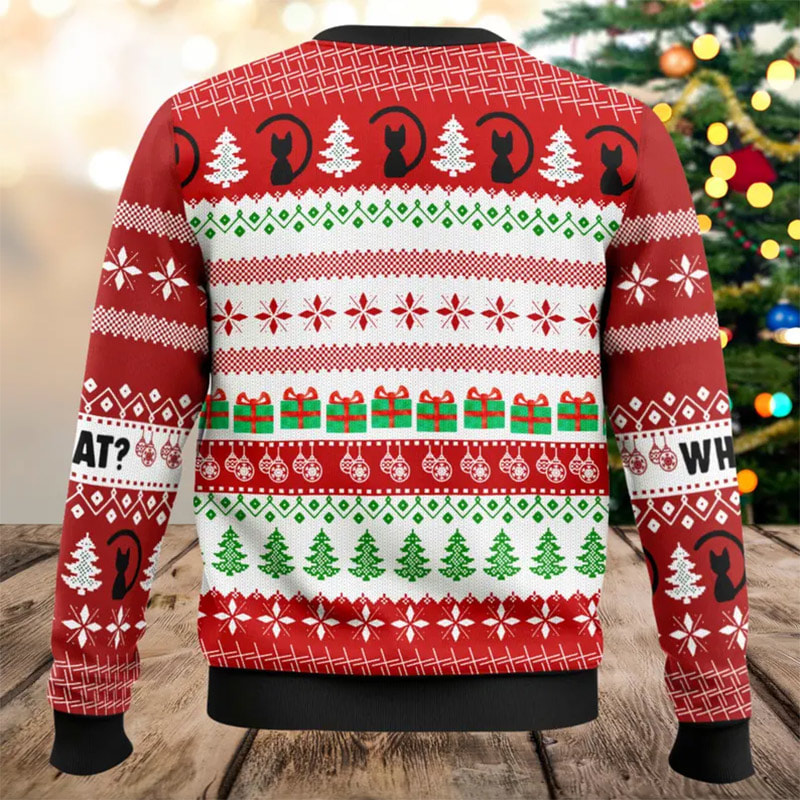 What The Killer Cat Meme Funniest Ugly Christmas Sweater What The Killer Cat Meme Funniest Ugly Christmas Sweater