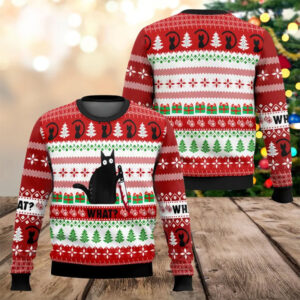 What The Killer Cat Meme Funniest Ugly Christmas Sweater What The Killer Cat Meme Funniest Ugly Christmas Sweater