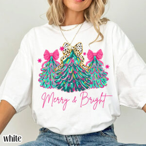 Colorful Christmas Trees Merry And Bright Comfort Colors Shirt Colorful Christmas Trees Merry And Bright Comfort Colors Shirt