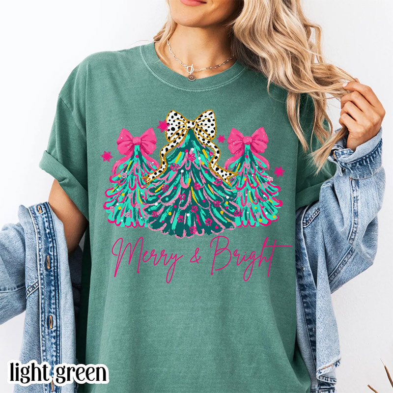 Colorful Christmas Trees Merry And Bright Comfort Colors Shirt Colorful Christmas Trees Merry And Bright Comfort Colors Shirt