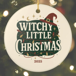 Custom Witchy Little Christmas christmas eve Ornament 3 PersonalizedShirts.net