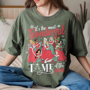 Disney Princess Christmas Comfort Colors Shirt Disney Princess Christmas Comfort Colors Shirt