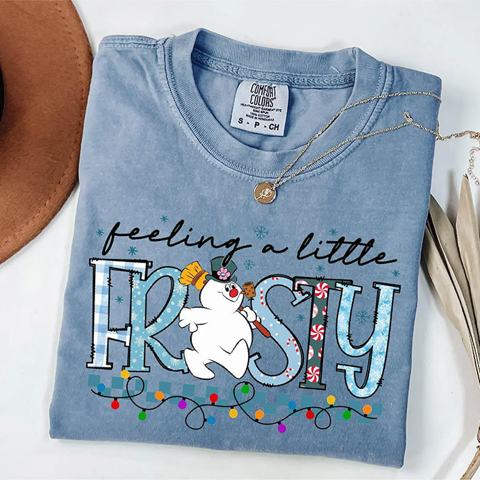 Feeling A Little Frosty Snowman Xmas Comfort Colors Shirt Feeling A Little Frosty Snowman Xmas Comfort Colors Shirt