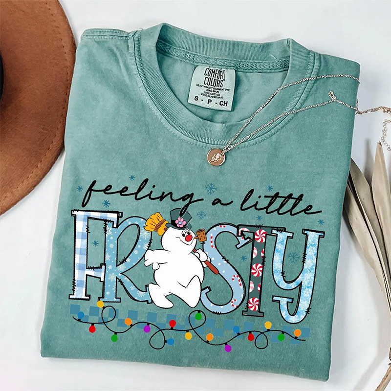 Feeling A Little Frosty Snowman Xmas Comfort Colors Shirt Feeling A Little Frosty Snowman Xmas Comfort Colors Shirt